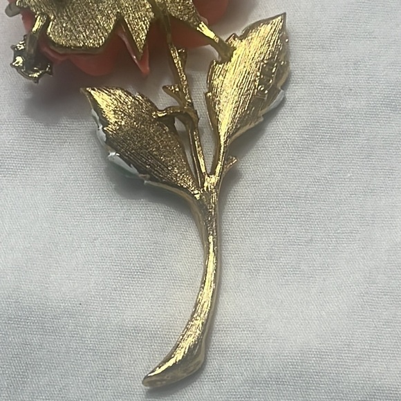 Vintage JJ Rose brooch pin ladybug pink - Picture 8 of 10